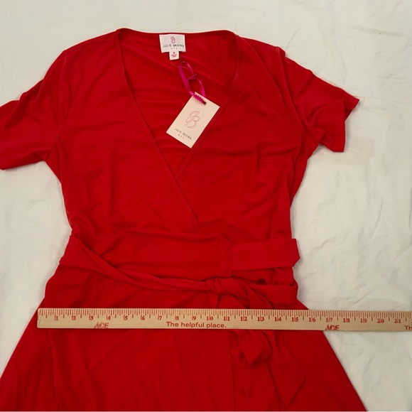 JB by Julie Brown Solid Red Marlina Knit Wrap Dress 
Size Medium 
New With Tags - Picture 11 of 16